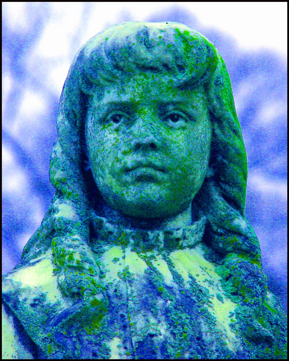 Very lonely looking little girl who will never be alone. Little Martha in Rose Hill Cemetary.

